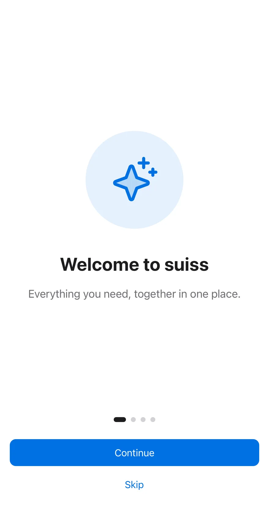 Onboarding on iOS in light mode