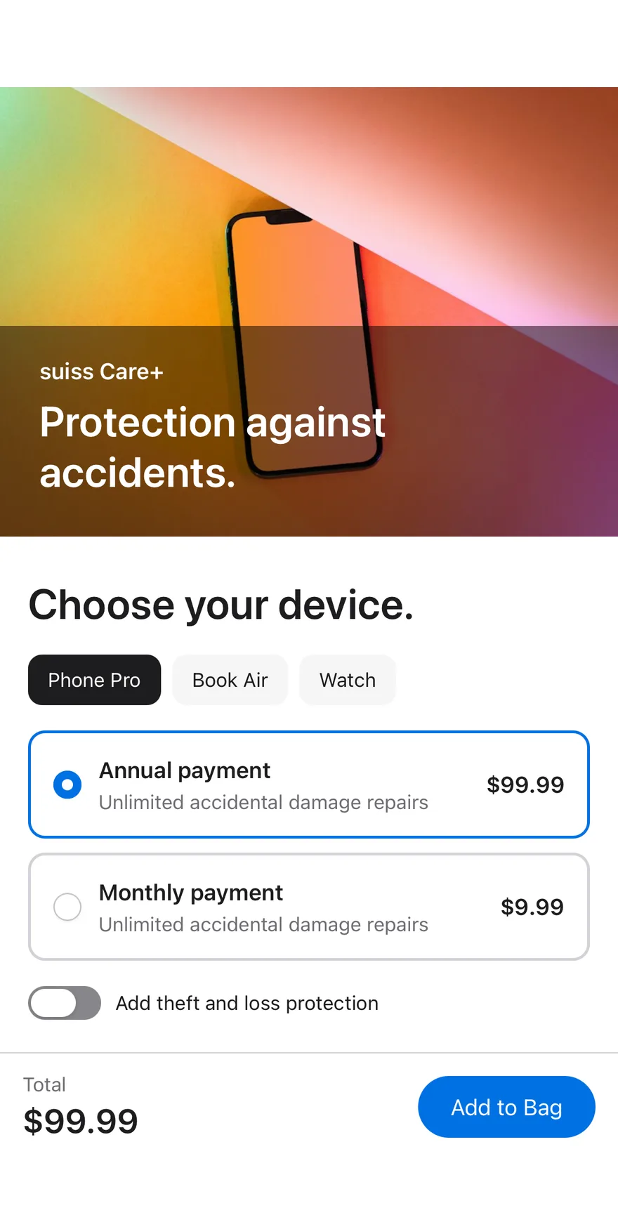 Price Care on iOS in light mode