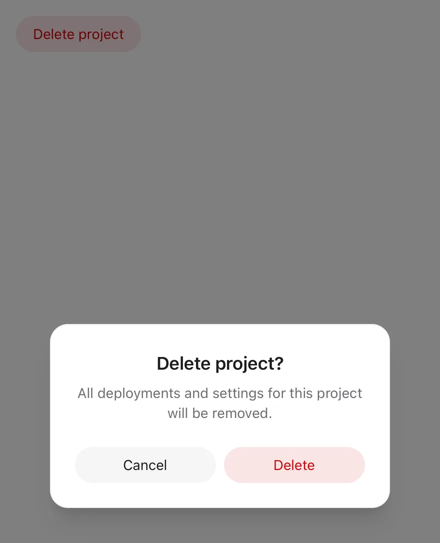 Alert Dialog (destructive) on iOS in light mode