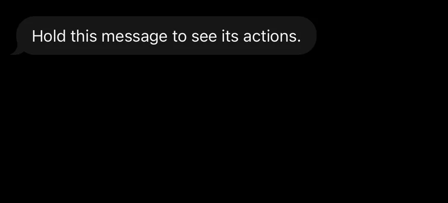 Bubble (long press actions) on iOS in dark mode