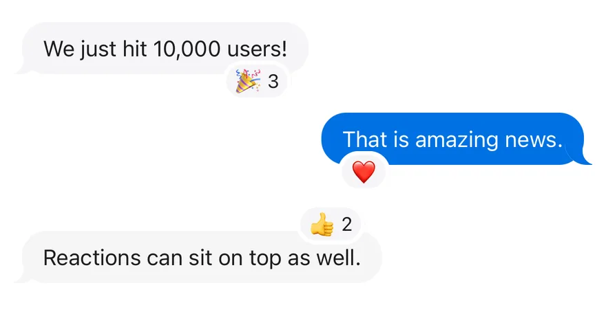 Bubble (with reactions) on iOS in light mode