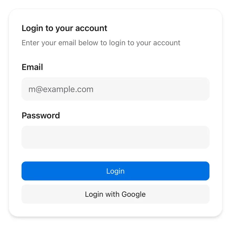 Card on iOS in light mode
