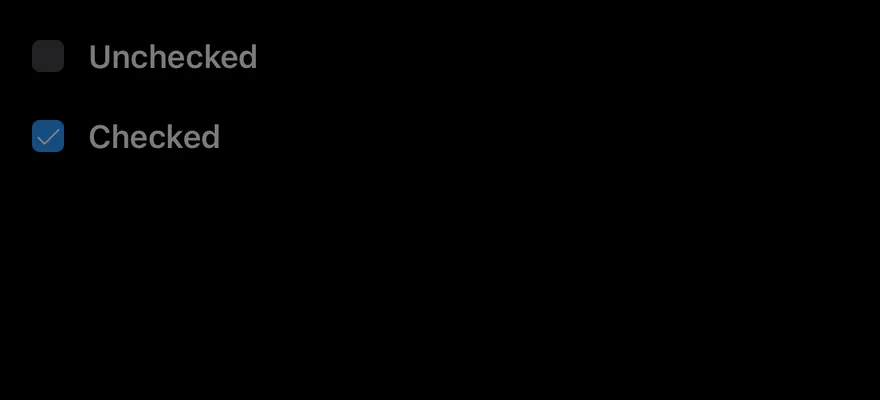 Checkbox (disabled) on iOS in dark mode
