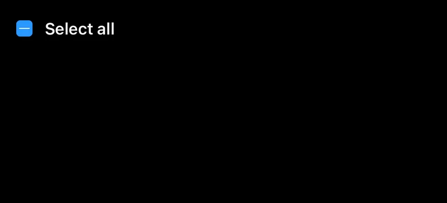 Checkbox (indeterminate) on iOS in dark mode
