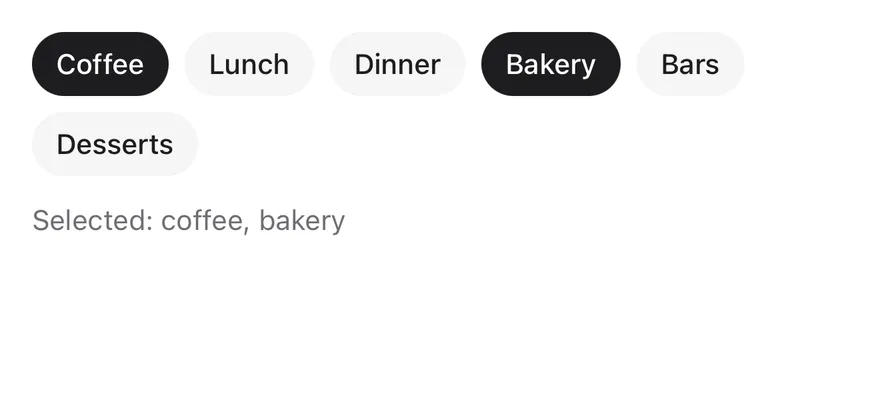 Chip (group multiple) on iOS in light mode
