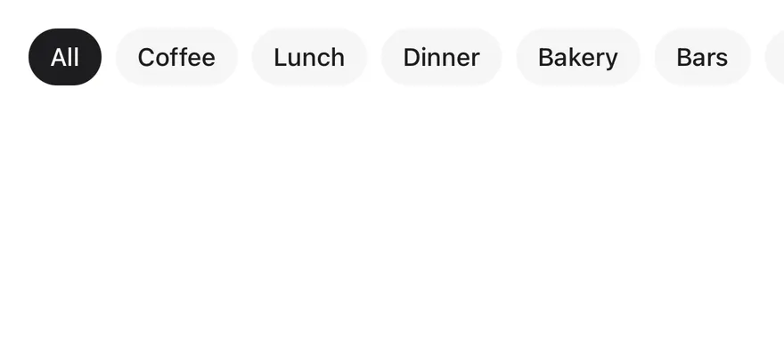 Chip (group scrollable) on iOS in light mode
