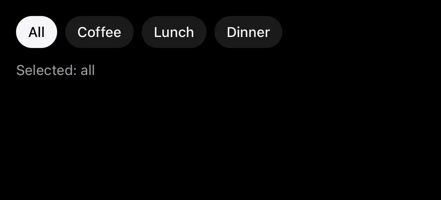 Chip (group single) on iOS in dark mode