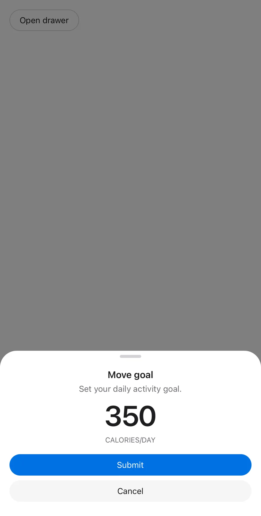 Drawer on iOS in light mode
