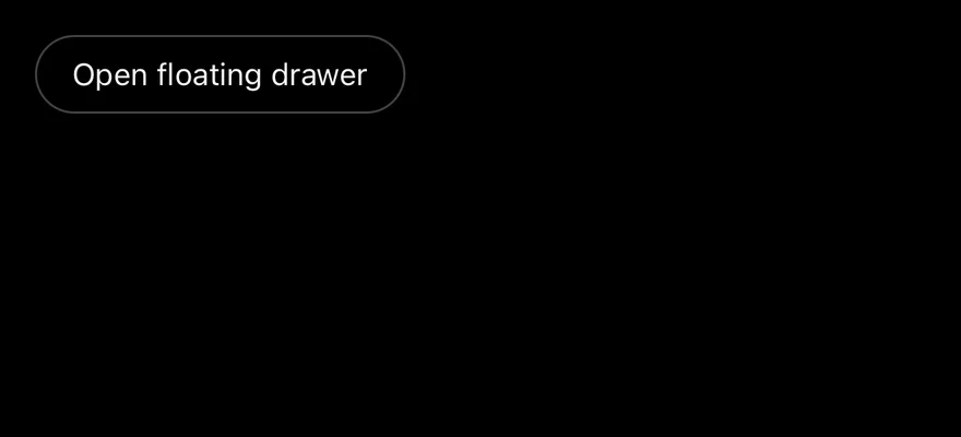 Drawer (floating) on iOS in dark mode