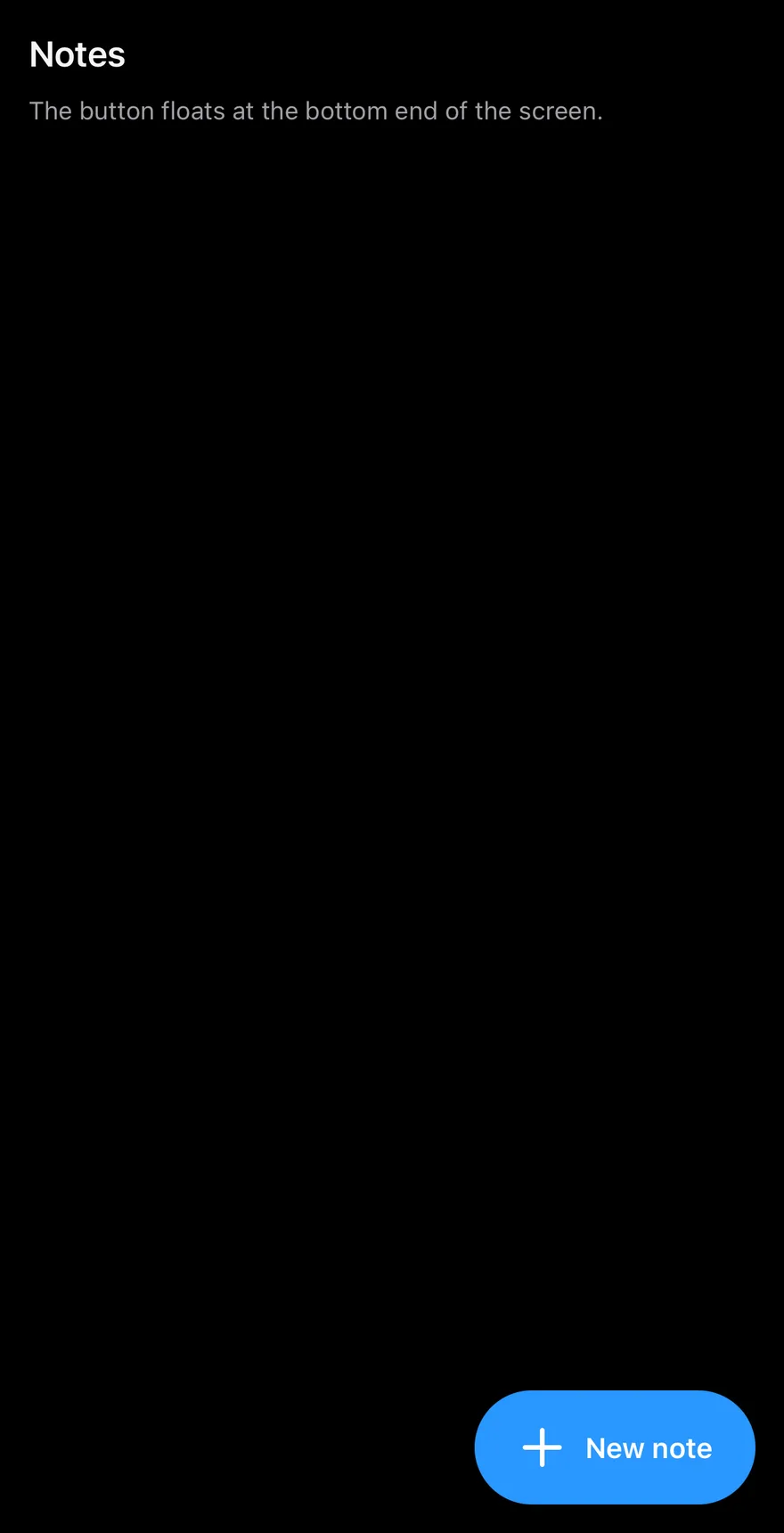 Fab (large extended) on iOS in dark mode