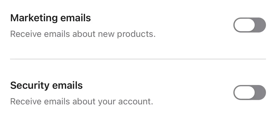 Field (horizontal) on iOS in light mode
