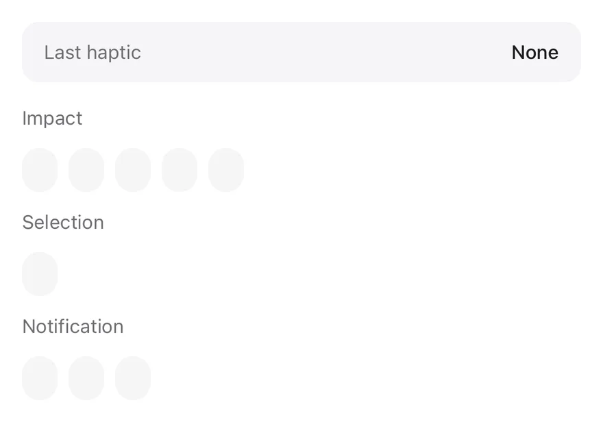 Haptics (feedback) on iOS in light mode