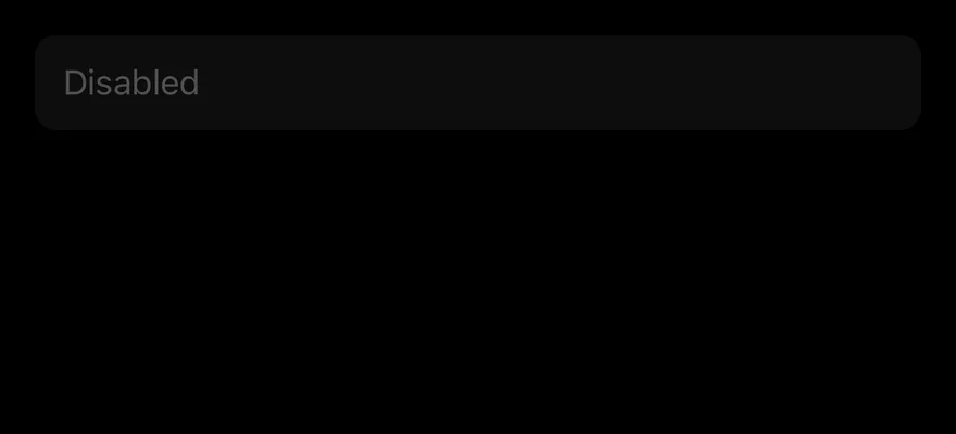 Input (disabled) on iOS in dark mode