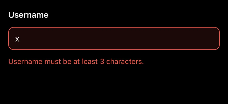 Input (invalid) on iOS in dark mode