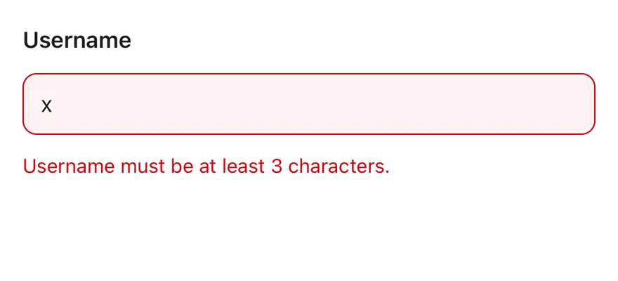 Input (invalid) on iOS in light mode