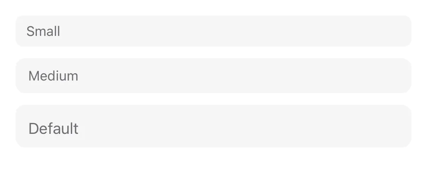 Input (sizes) on iOS in light mode