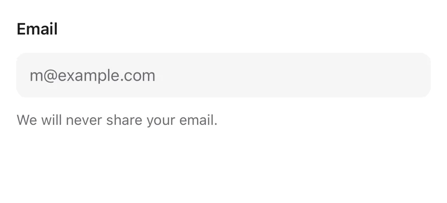 Input (with label) on iOS in light mode