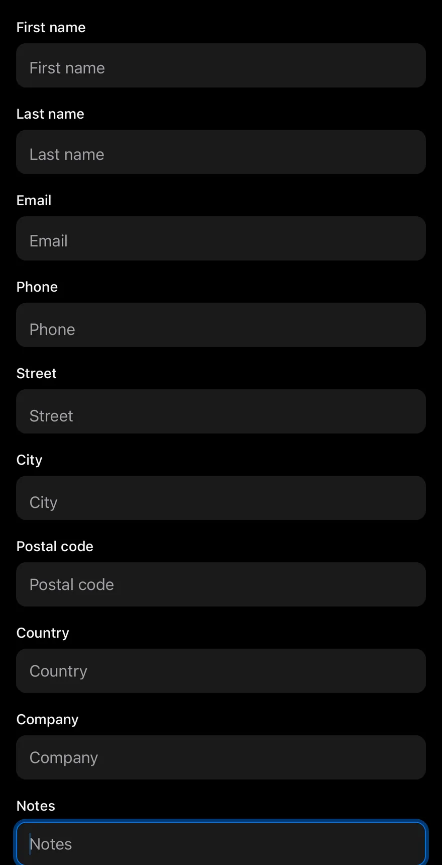 Keyboard Scroll View (focused) on iOS in dark mode
