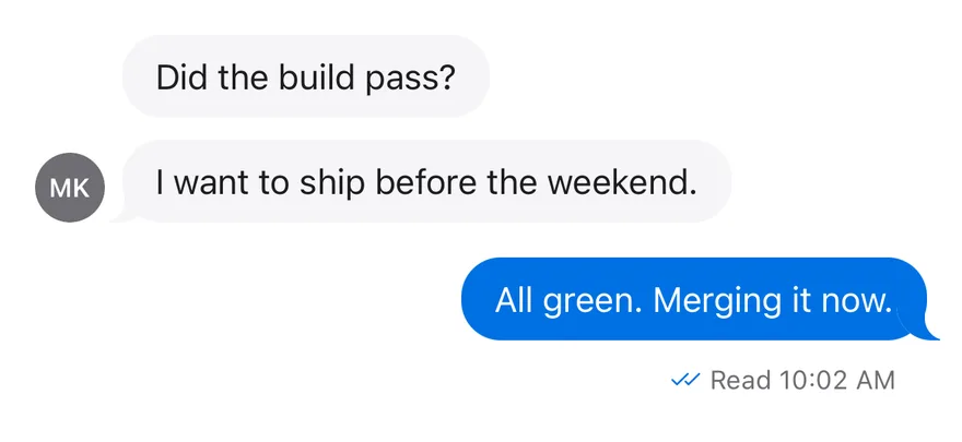 Message (conversation) on iOS in light mode