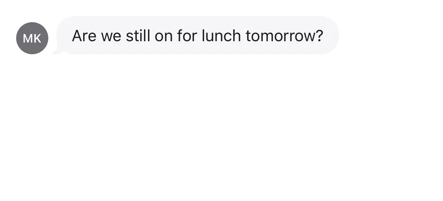 Message on iOS in light mode