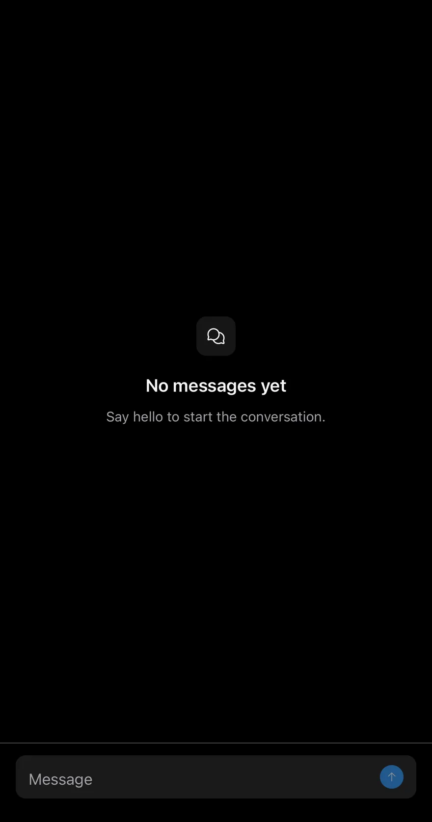 Message Scroller (empty thread) on iOS in dark mode