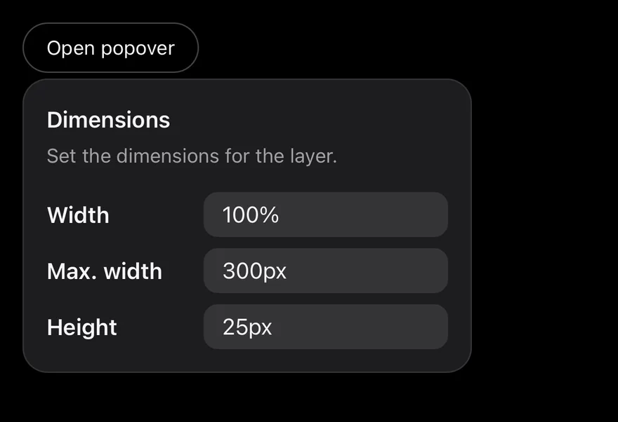 Popover on iOS in dark mode