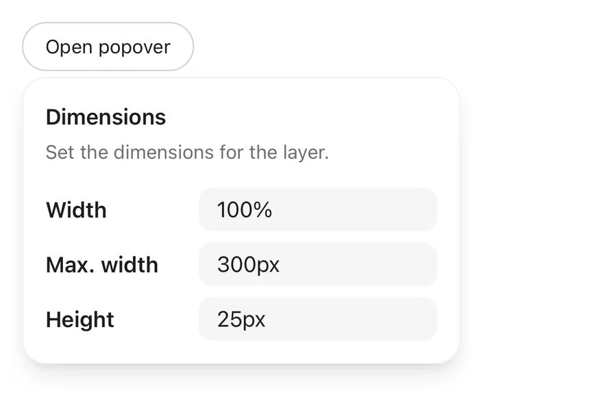 Popover (open by default) on iOS in light mode