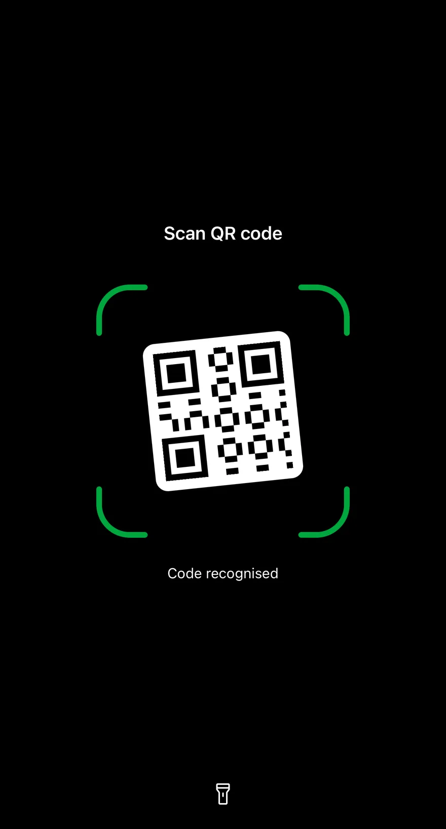 Qr Scanner (success) on iOS in light mode