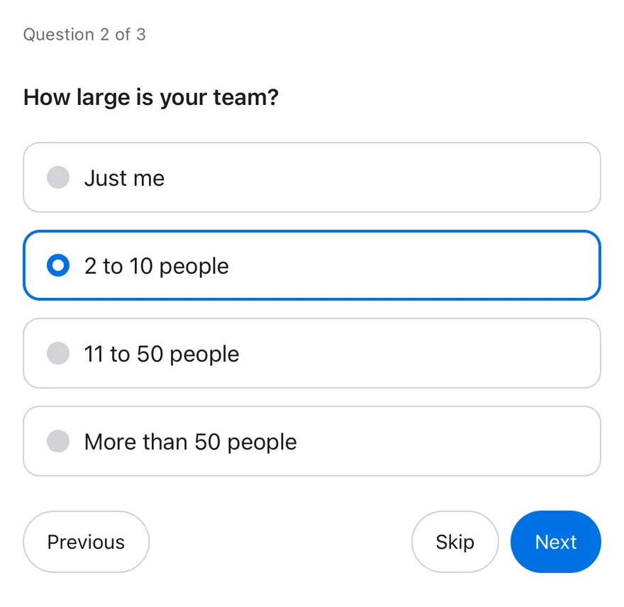 Questionnaire (mid flow) on iOS in light mode