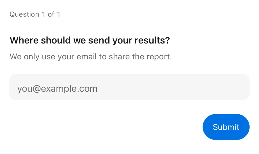 Questionnaire (text input) on iOS in light mode