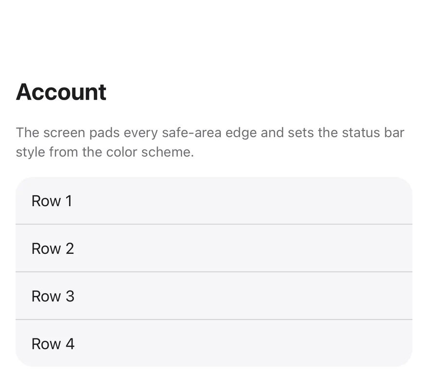 Screen on iOS in light mode