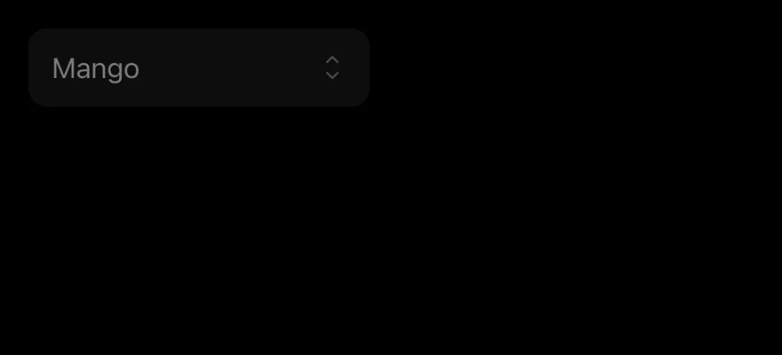 Select (disabled) on iOS in dark mode