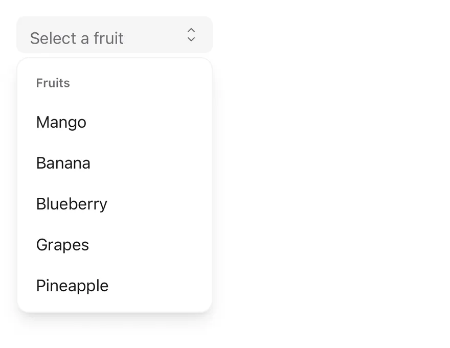 Select (small) on iOS in light mode