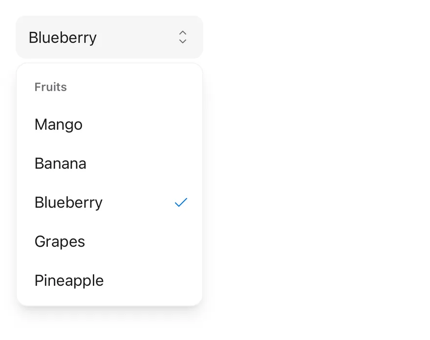 Select (with value) on iOS in light mode