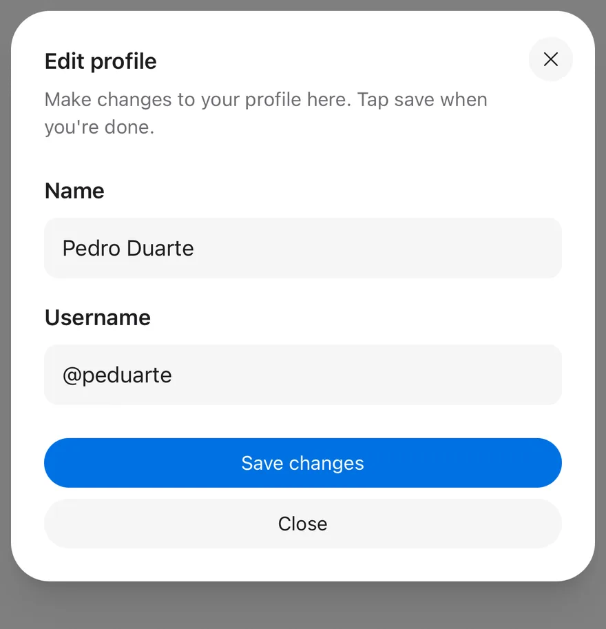 Sheet (sides) on iOS in light mode