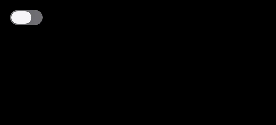 Switch on iOS in dark mode