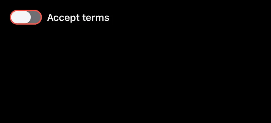 Switch (invalid) on iOS in dark mode