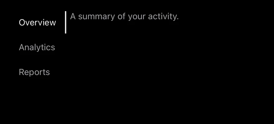 Tabs (vertical line) on iOS in dark mode