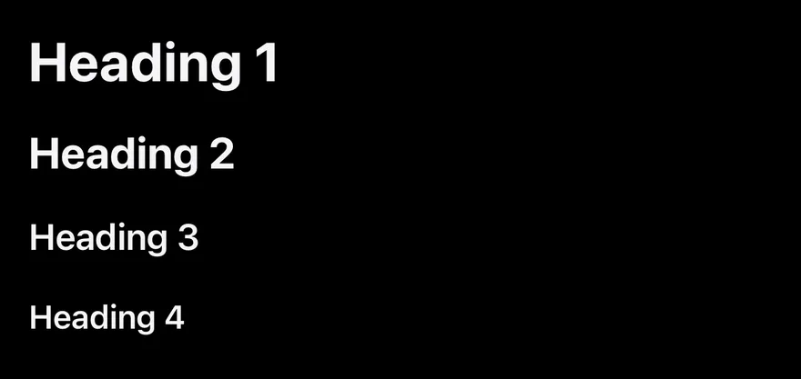 Text (headings) on iOS in dark mode