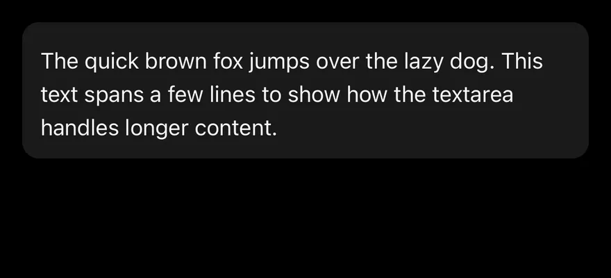 Textarea (with value) on iOS in dark mode