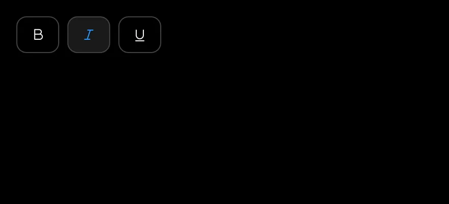 Toggle Group (outline) on iOS in dark mode
