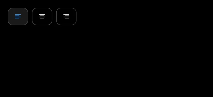 Toggle Group (single selection) on iOS in dark mode