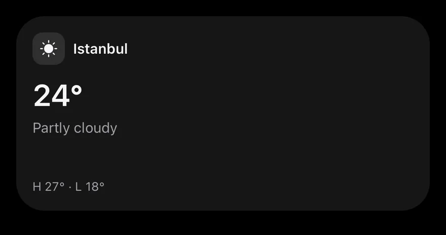 Widget (auto) on iOS in dark mode