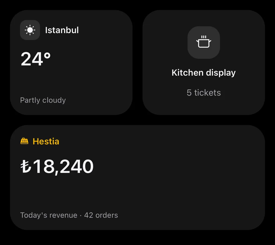 Widget (dashboard) on iOS in dark mode