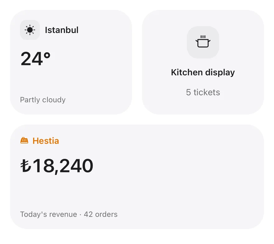 Widget (dashboard) on iOS in light mode