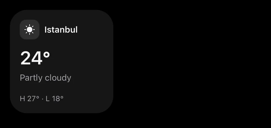 Widget on iOS in dark mode