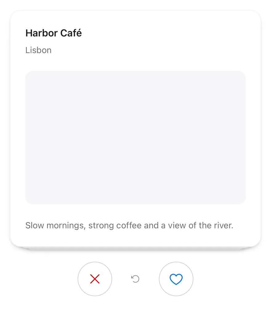 Card Stack on iOS in light mode