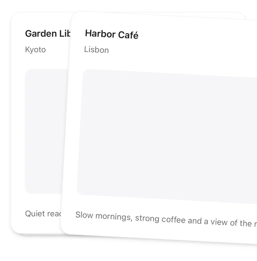 Card Stack (mid swipe) on iOS in light mode