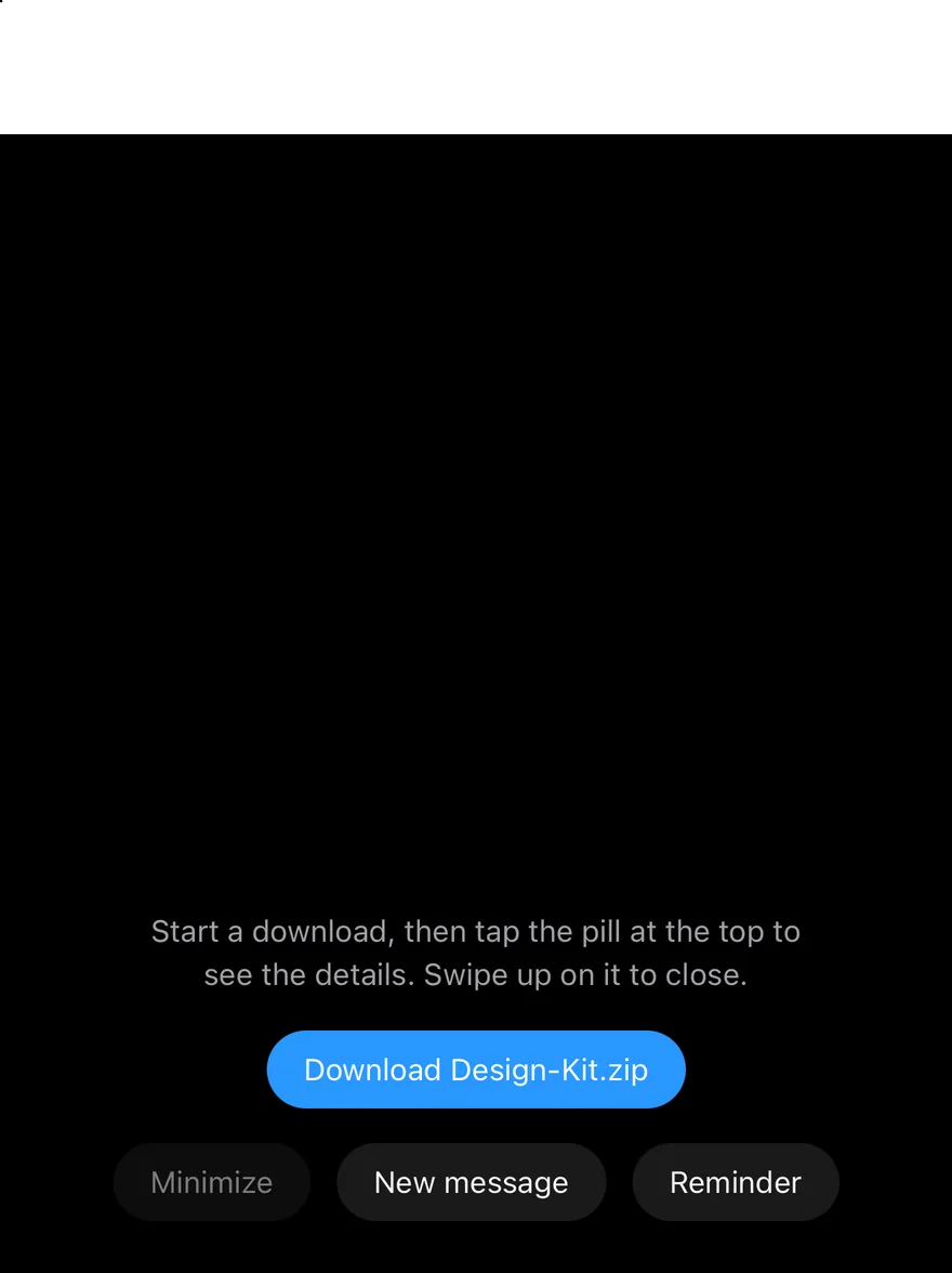 Island (live activity) on iOS in dark mode