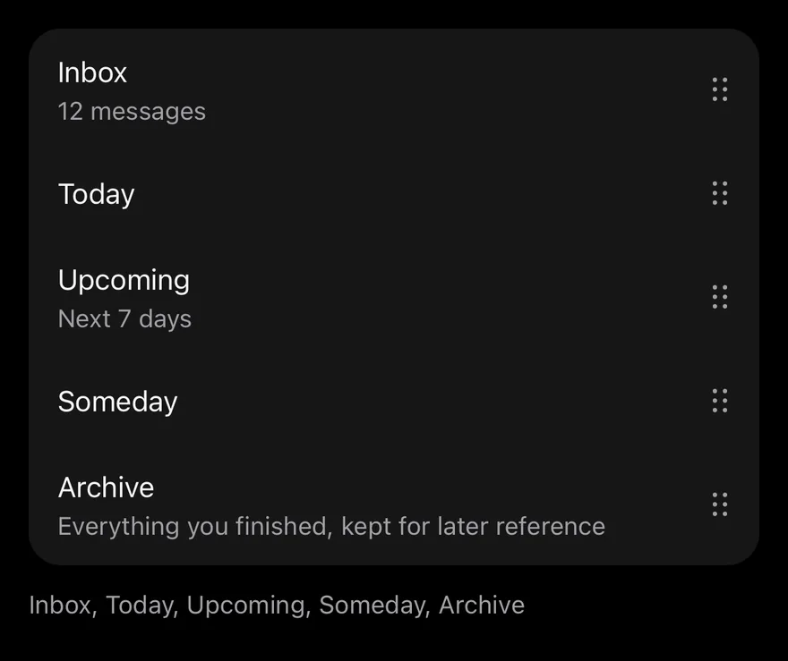 Reorder List (inset) on iOS in dark mode